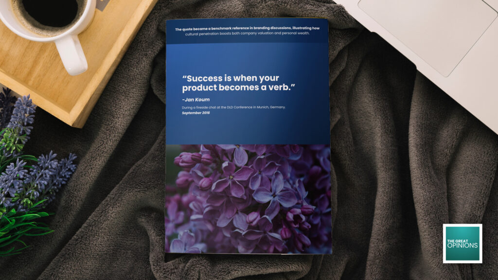 Jan Koum quote about success with book design