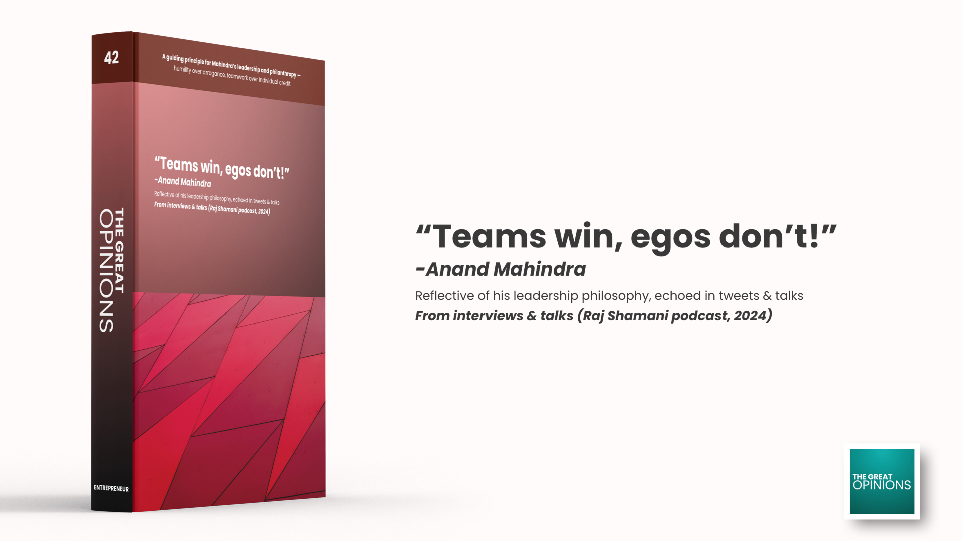 Anand Mahindra leadership quote with city backdrop